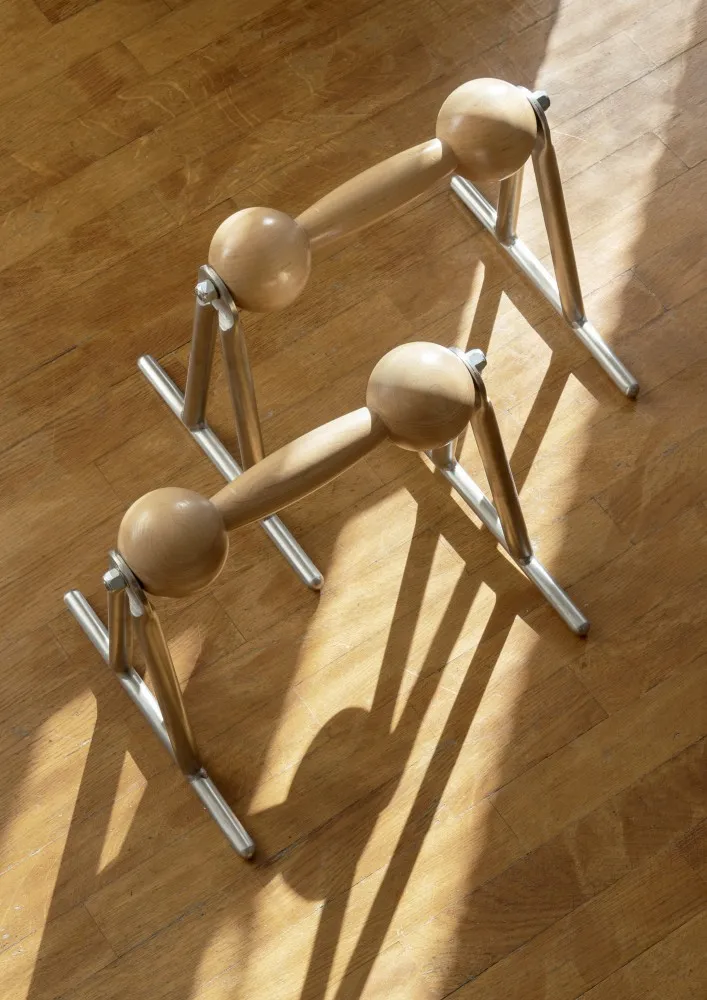 Parallel bars en bois, détail